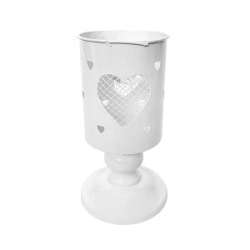Alzata cuore metallo 10x18 bia
