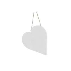Cuore appeso in mdf  cm 14x16 h2 bianco