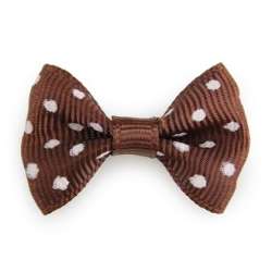 Fiocco pois in stoffa marrone