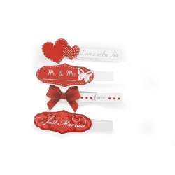 Cf 32pz mollettina  legno-metallo,rosso 7cm3cm ass