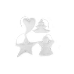 Cf 12pz albero angelo cuore tessuto cm1015 814 4ass white