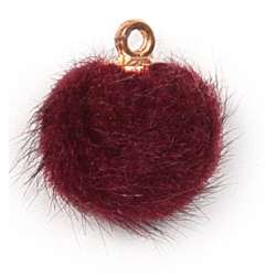 Cf 12pz fur button mm 15 bordeaux