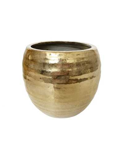 coprivaso bombato ceramica oro 19x18