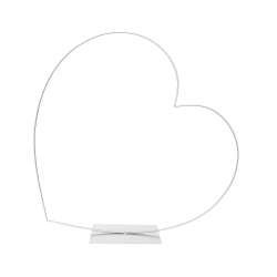 Cuore in metallo bianco cm 58 su base in metallo
