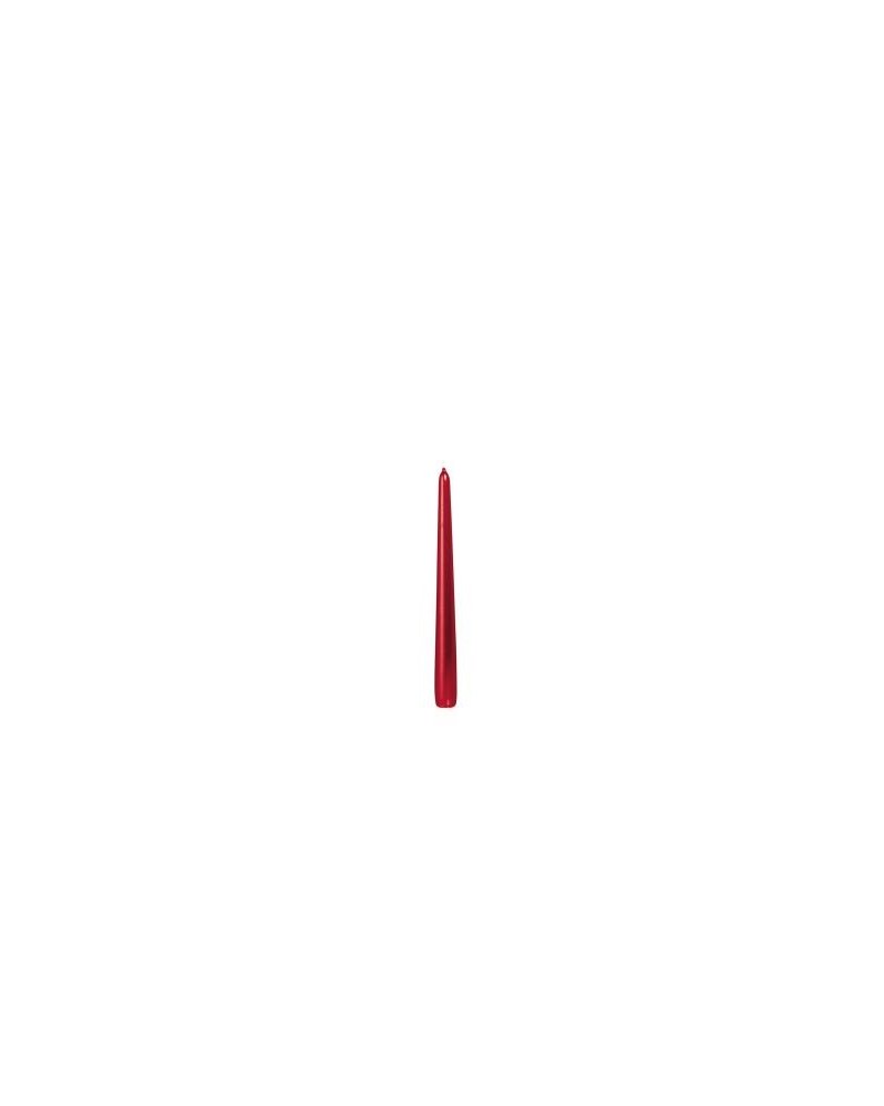 Candele | CANDELA CONICA LACCATA ROSSO METALLIZZATA 25 H - CF 12 | 4009406690835