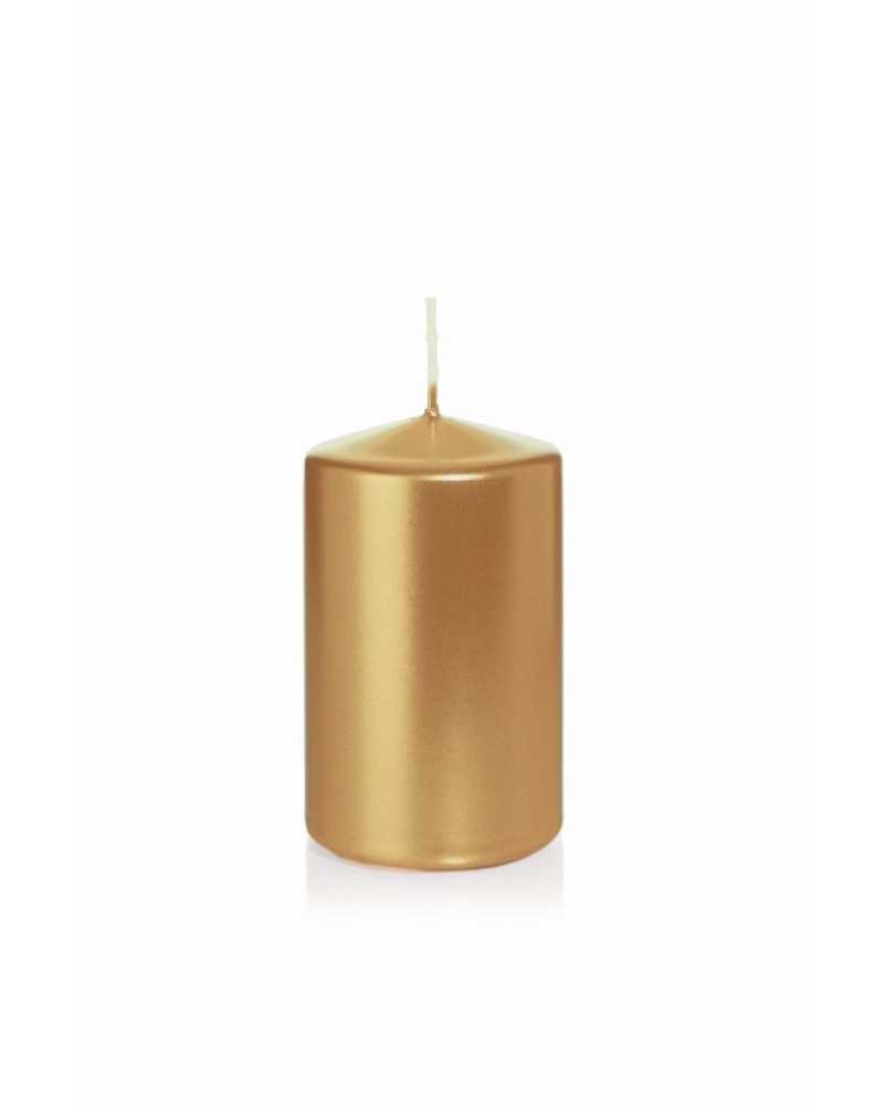 Candele | Candela Moccolo - Diametro 6 cm, Altezza 10 cm, Oro | 4009406809374