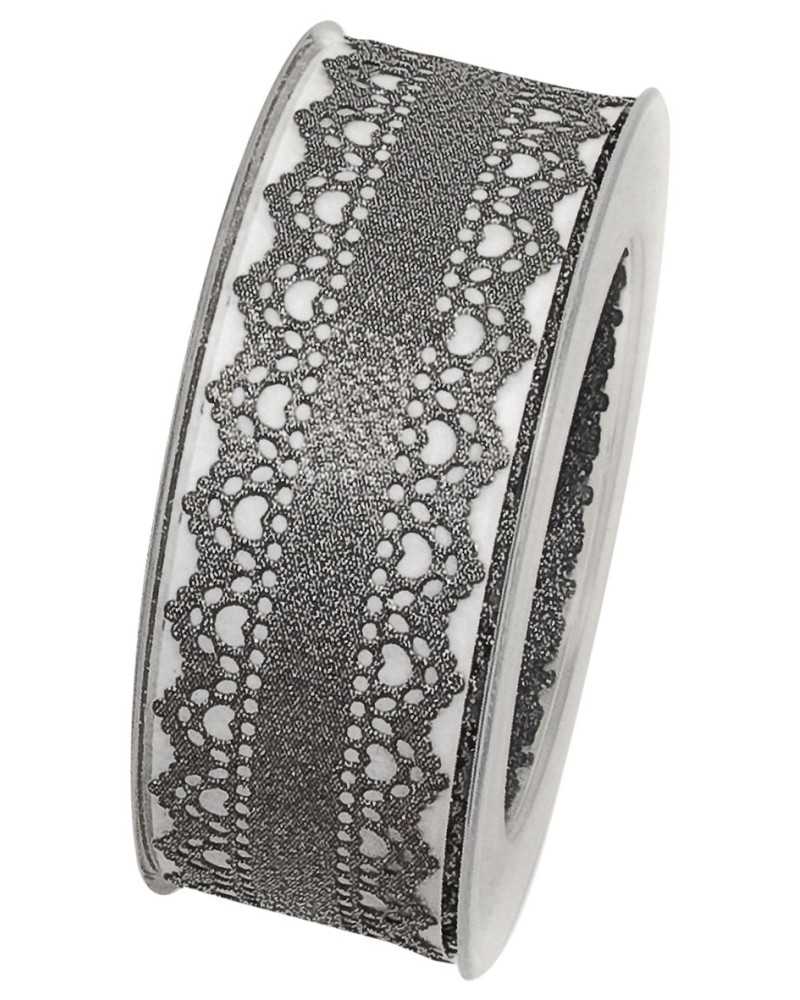Nastri e Cordini | nastro pizzo karat mm 40x10 mt argento | 4008953530687