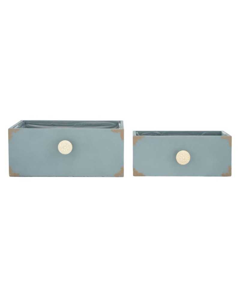 Contenitori e cassetti | Set 2 pz cassette in legno cm 28x16 h 12 carta da zucchero | 8721071002930