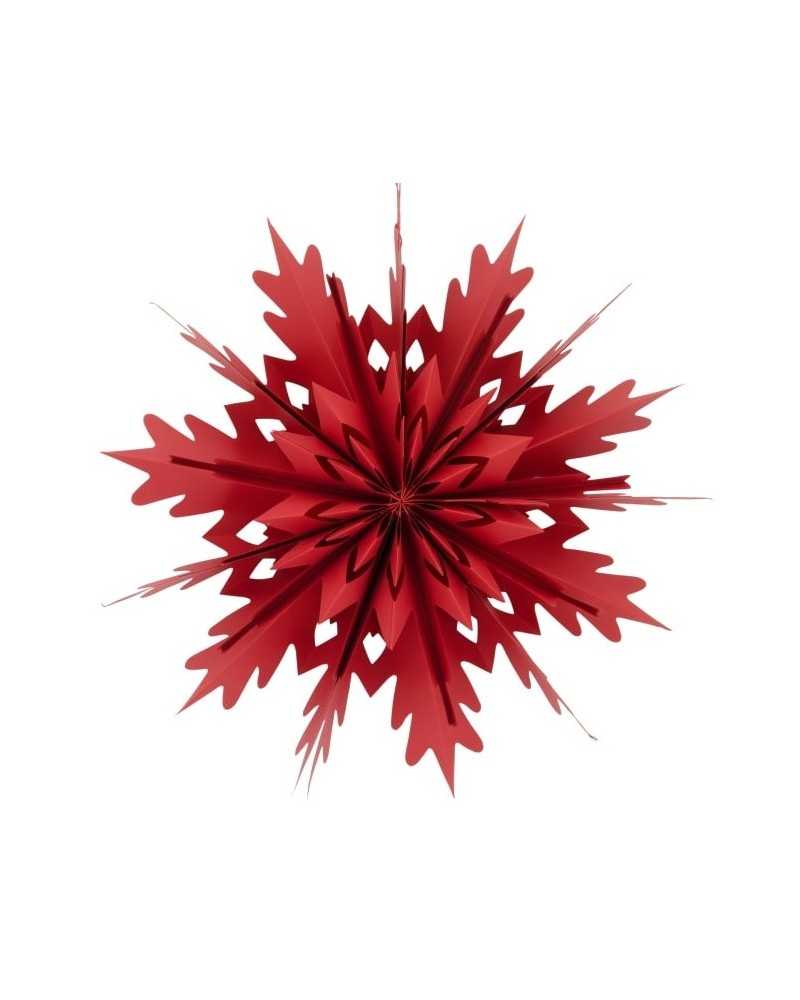 Decorazioni | Fiocco di neve di carta in 3d richiudibile dm40x9 rosso | 8721071060756