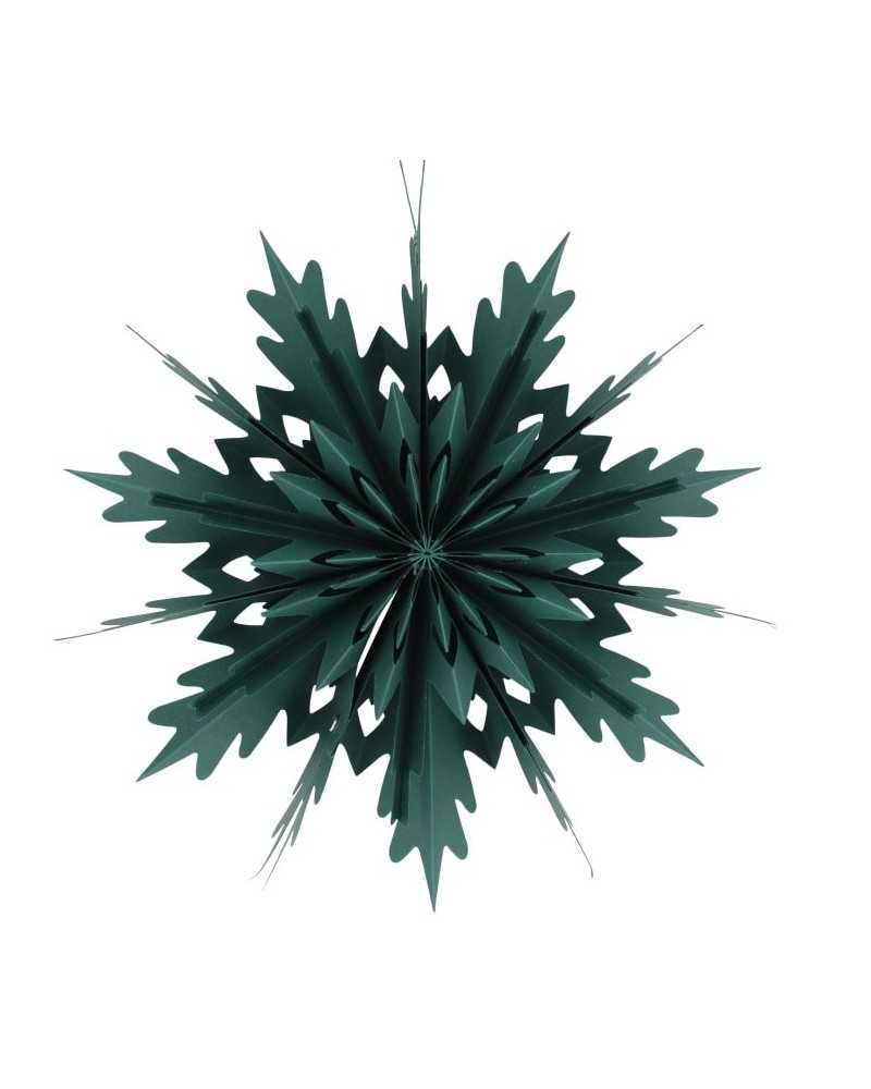 Decorazioni | Fiocco di neve di carta in 3d richiudibile dm40x9 dark gren | 8721071061562