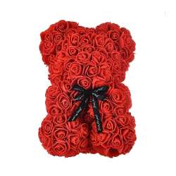 Orsetto di rose foam h 25 rosso