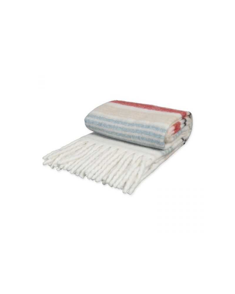 Cuscini e Coperte | Playd Stripe in 100% poliestere cm 150x200 nat rosso azz | 4015275960047