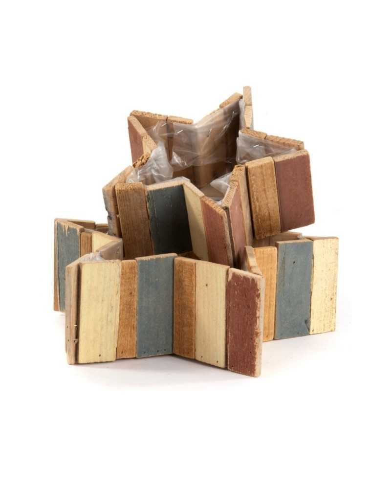 Decorazioni | Set 2 stelle in legno a doghe multicolor 33-23 h11-10 | 8056146082389