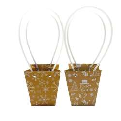 Borsa Cassetta alta c/manici juta cm 21x13 h 20 in legno rossa in Shopper e Borse