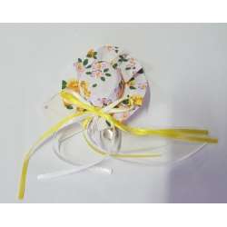 Cf 20 pz clip cappello fiorellini  giallo