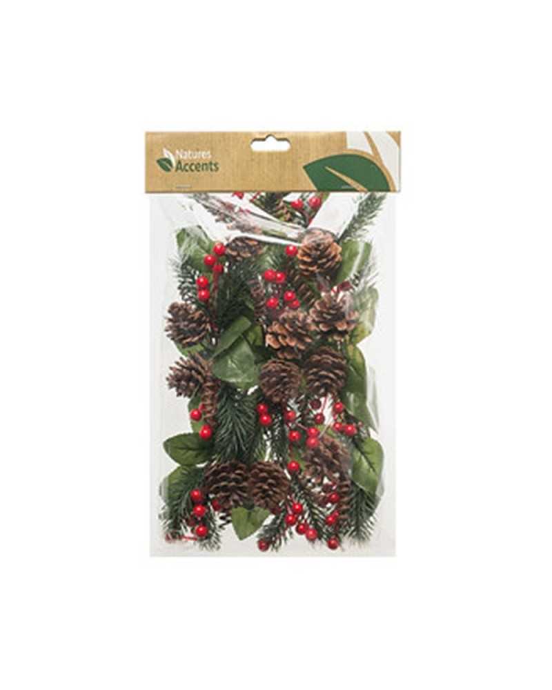 Pick | Cf 12pz pick pigne bacche cm 18 green red | 8718658692608