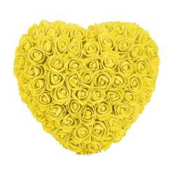 Cuore di rose foam cm 22 h 19 yellow