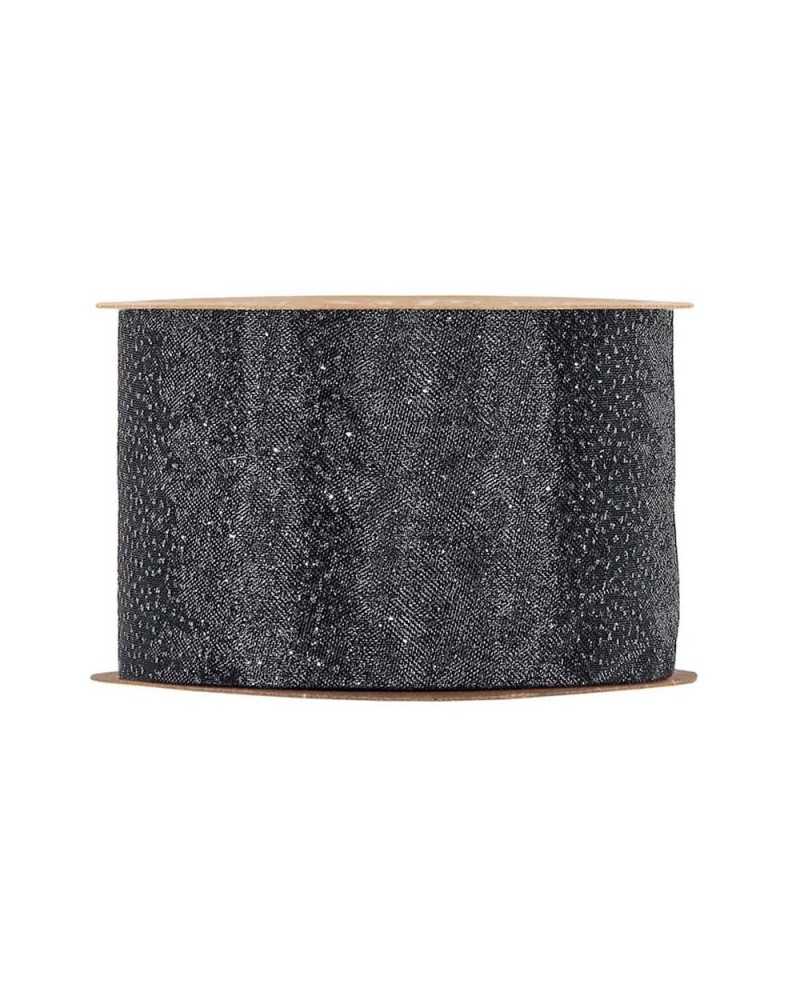 Nastri e Cordini | Nastro glittering mm 63 x 20 mt nero | 8053470138171