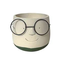 Coprivaso testa d16 h13 cement white green