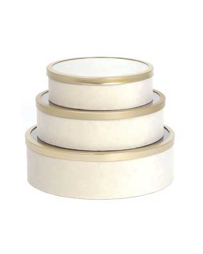 scatole velluto avorio con coperchio vetro oro