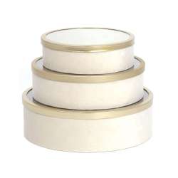 Set 3pz scatole dn 25h8 dm 17h6 velluto avorio