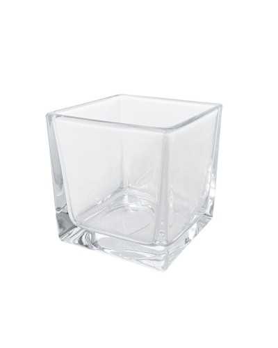 bomboniera elegante in vaso cubico trasparente