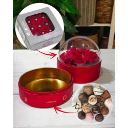 Scatola bussola con cupola in plexi trasparente cm 20  rossa