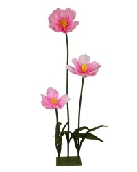 Set 3 Fiori di carta con gambo dm 40 h150 pink