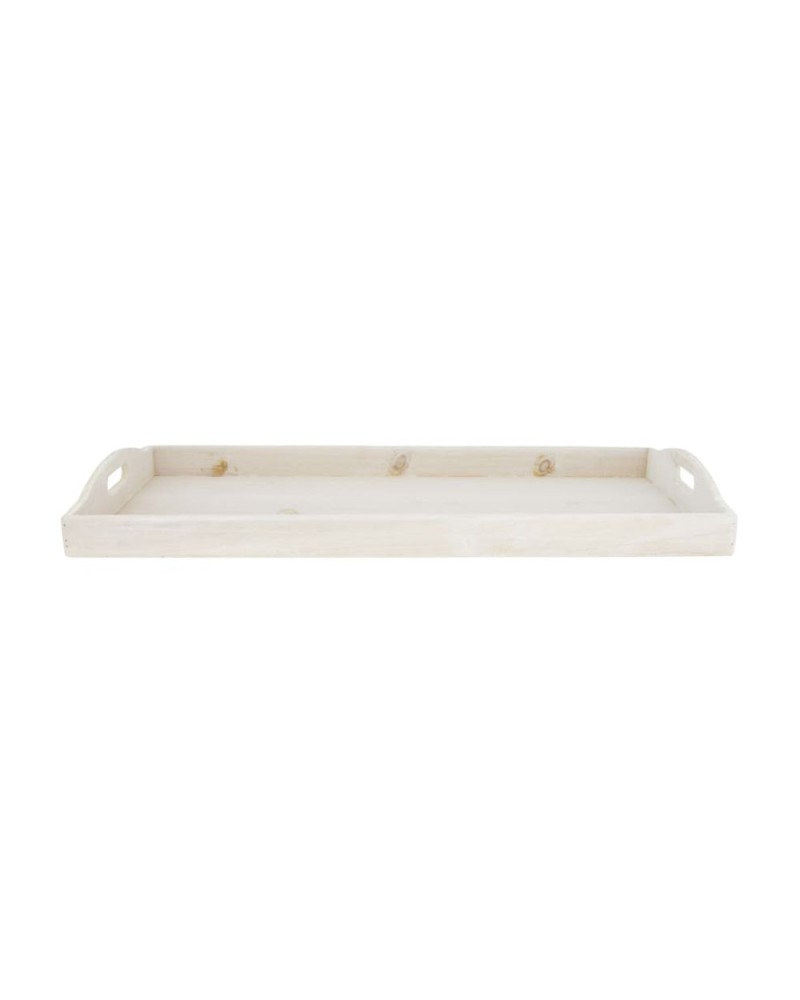 Alzate, Coppe e Vassoi | Vassoio rettangolare in legno white wash cm 28x58 h 6 | 8721071137267