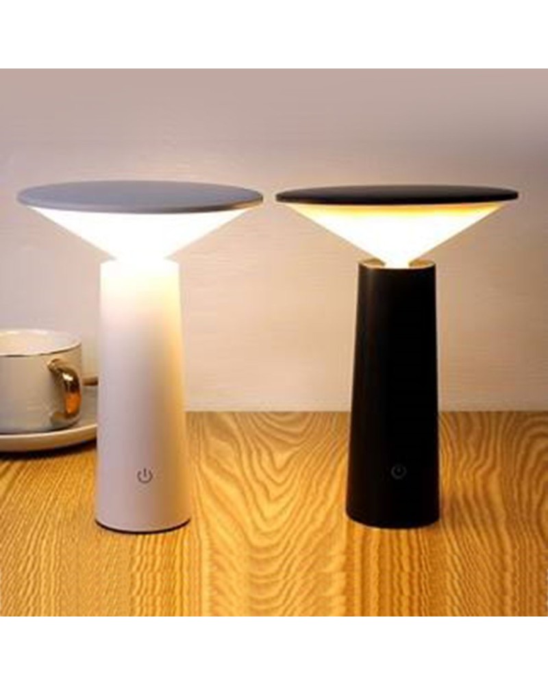 Lampada da Tavolo LED Ricaricabile con USB NERA h40cm - Arredo per