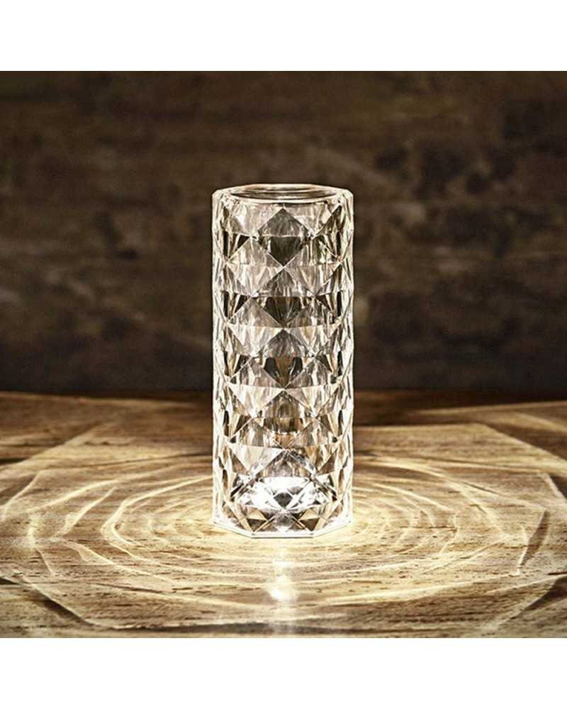 Lampada da tavolo Lefin LED in acrilico trasparente