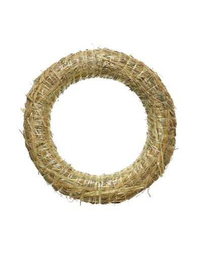 Corona in paglia Ø20 cm per decorazioni stagionali