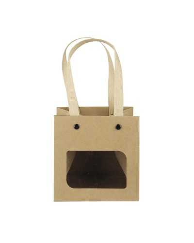 Shopper e Borse | Cf 10pz easypak buste di carta con finestra cm 12x12h12 kraft naturale | 4044855341259