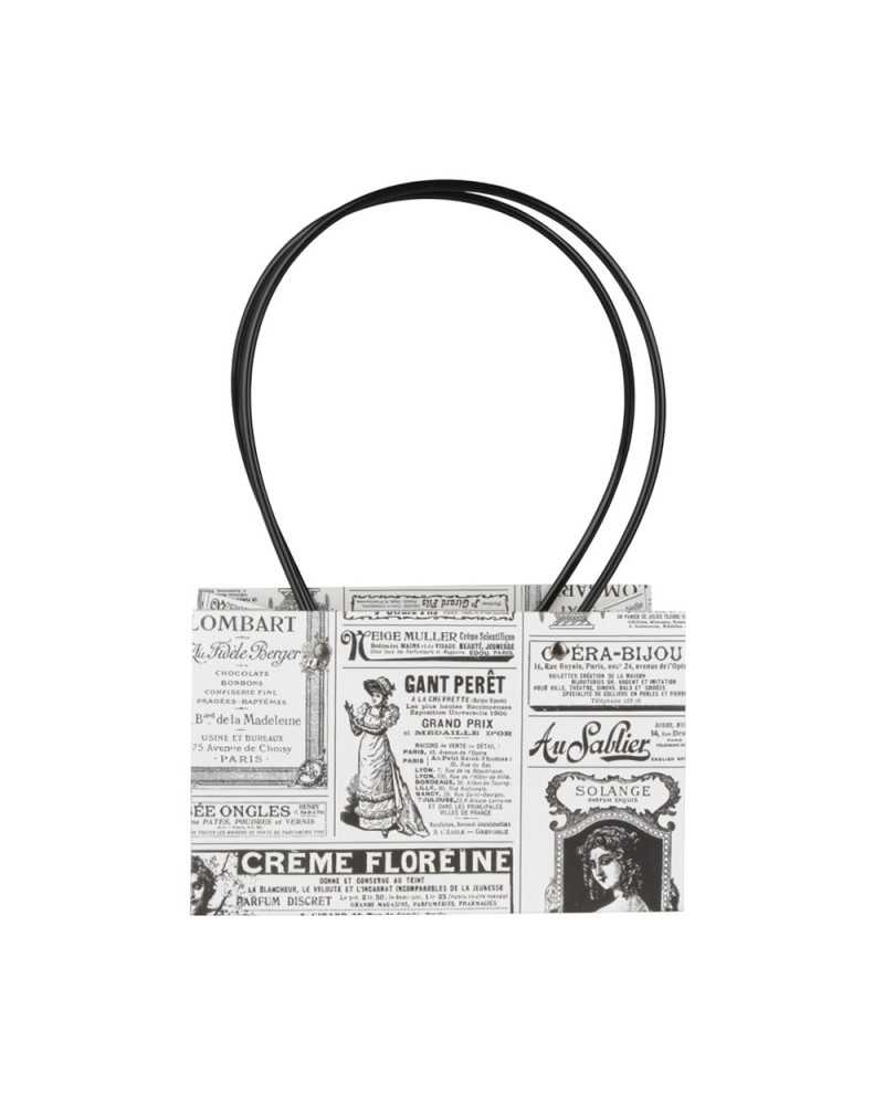 Shopper e Borse | Cf 10pz borsette di carta giornale cm22x13 h11 bianca nera | 4044855341198