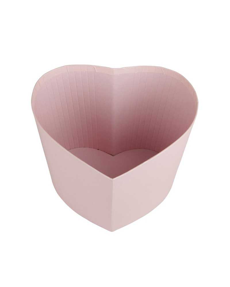 Scatole | Cf 5 scatole cuore di carta cm 13 h10 rosa | 