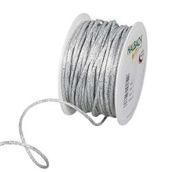 Nastro cordino lurex mm 1.1 x 25 mt silver