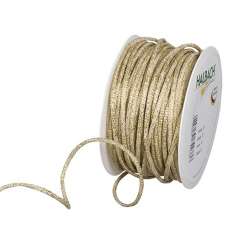 Nastro cordino lurex mm 1.1 x 25 mt gold