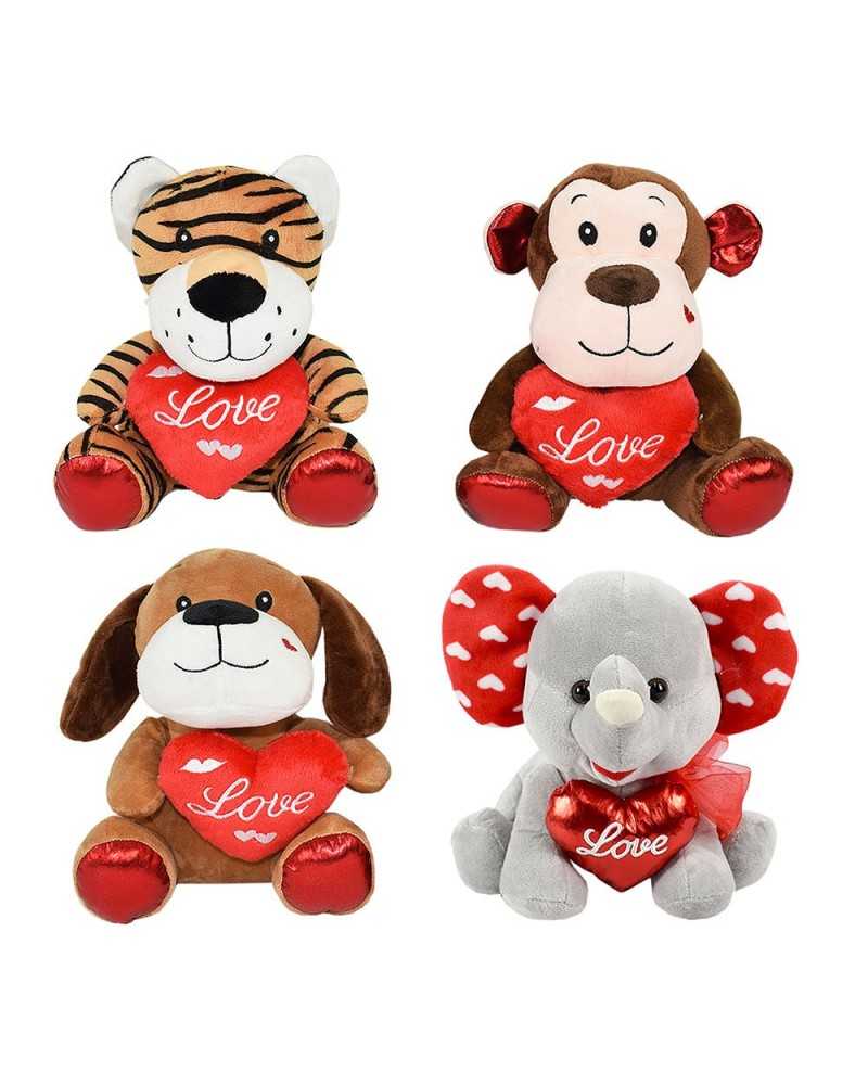 Soggetti e Personaggi | Set 4 animali peluche cm19x15 h22 assortiti | 8033113728075