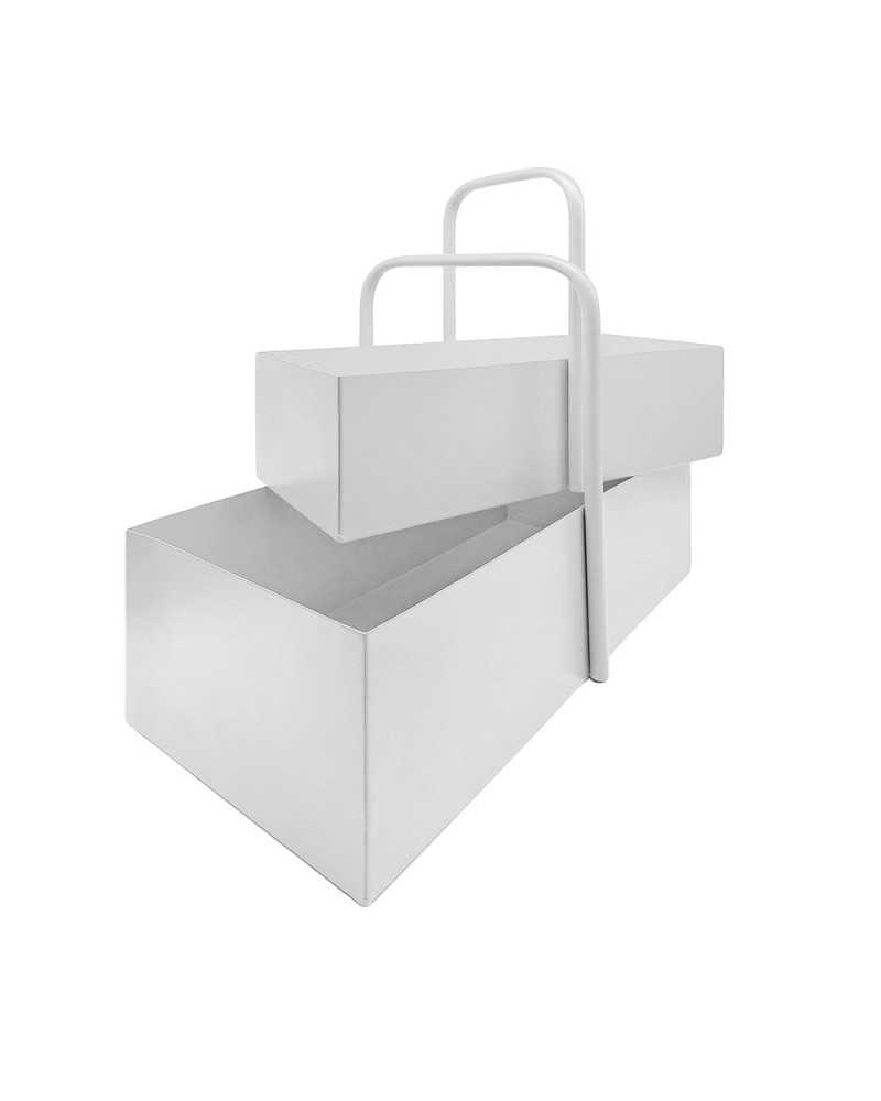 Contenitori e cassetti | Set 2 cassette con manico bianche 30x13x10/25h 35x17x12/27h | 8054751645807