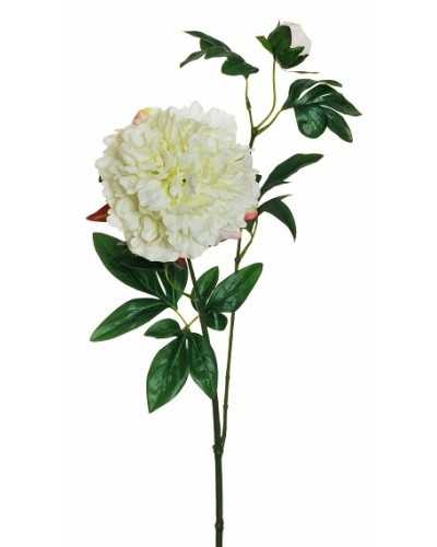 Fiori Artificiali | Ramo peonia spray x2 cm 69 bianca | 8025003391780