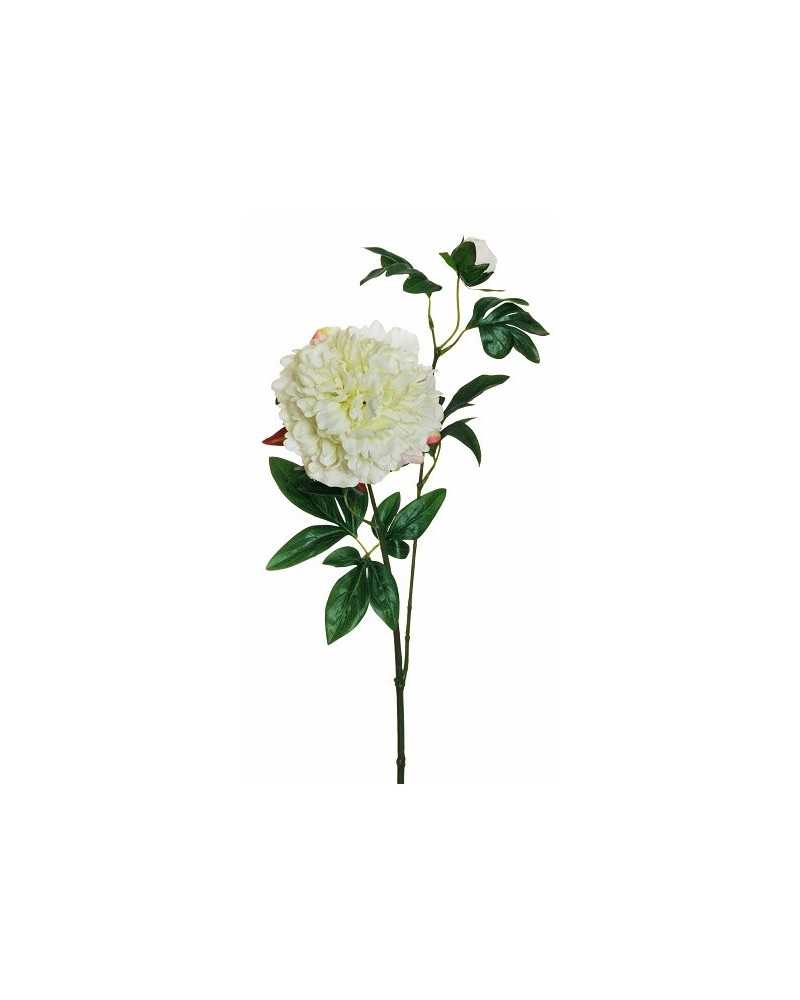 Fiori Artificiali | Ramo peonia spray x2 cm 69 bianca | 8025003391780