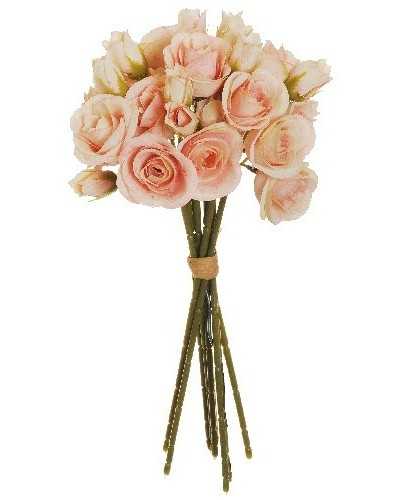 Fiori Artificiali | Mazzo di rose x 9 h30 light pink peach | 8025003399540