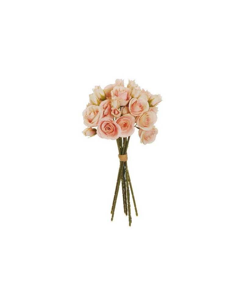 Fiori Artificiali | Mazzo di rose x 9 h30 light pink peach | 8025003399540