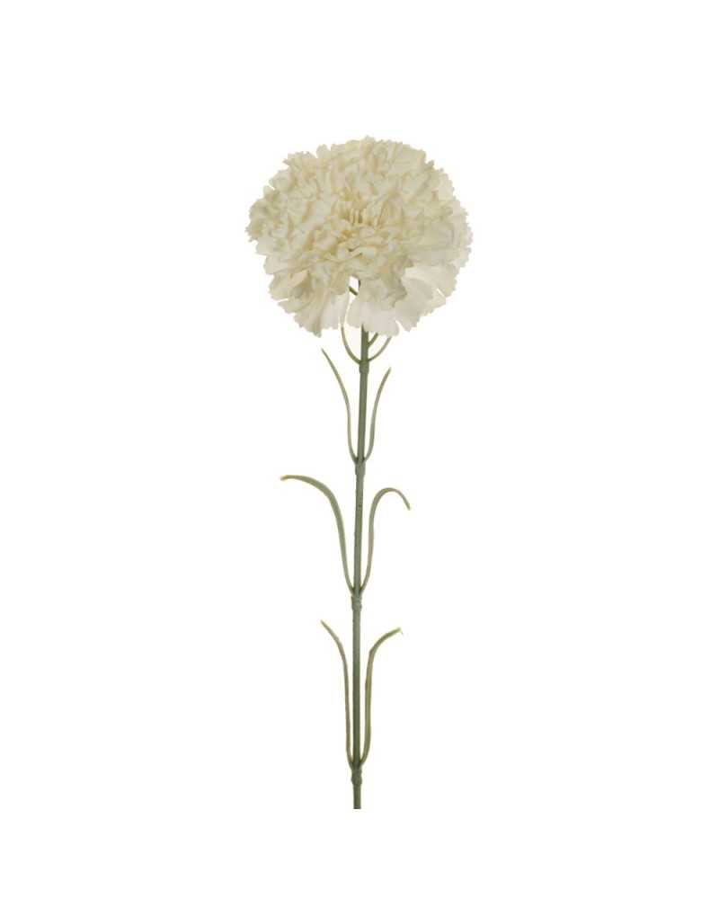 Fiori Artificiali | Ramo di Garofano con Fiore Ø8 cm, Altezza 53 cm – Colore Bianco | 8025003423122