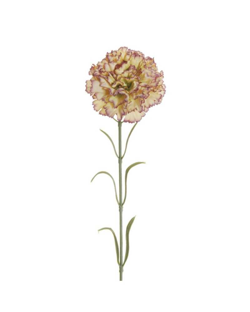 Fiori Artificiali | Ramo di Garofano con Fiore Ø8 cm, Altezza 53 cm – Colori Giallo e Viola | 8025003423160