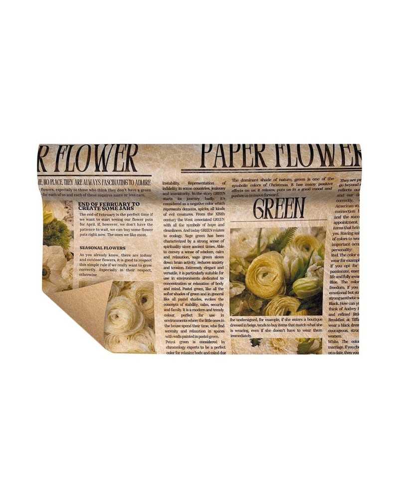 Carte Decorative | Bobina paper fibra flower notizie h 0.75x 9 mt verde | 8032041714181