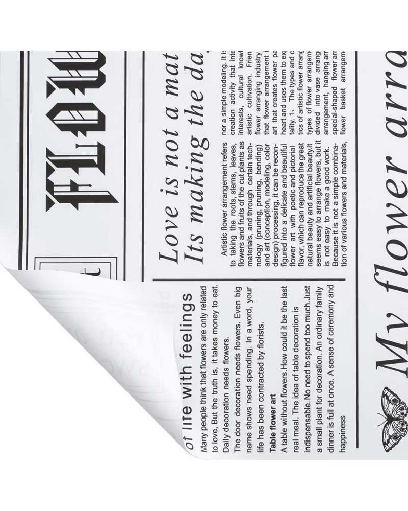 Carte Decorative | Cf 12 fogli perl stampa giornale 60my 58x58 bia/nero | 8013170844703