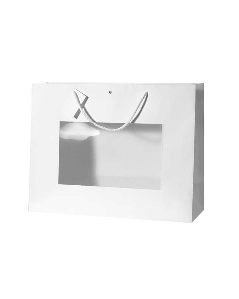 Shopper e Borse | Cf 12pz shopper kraft con finestra cm11x6 h14 bianca | 8013170844499