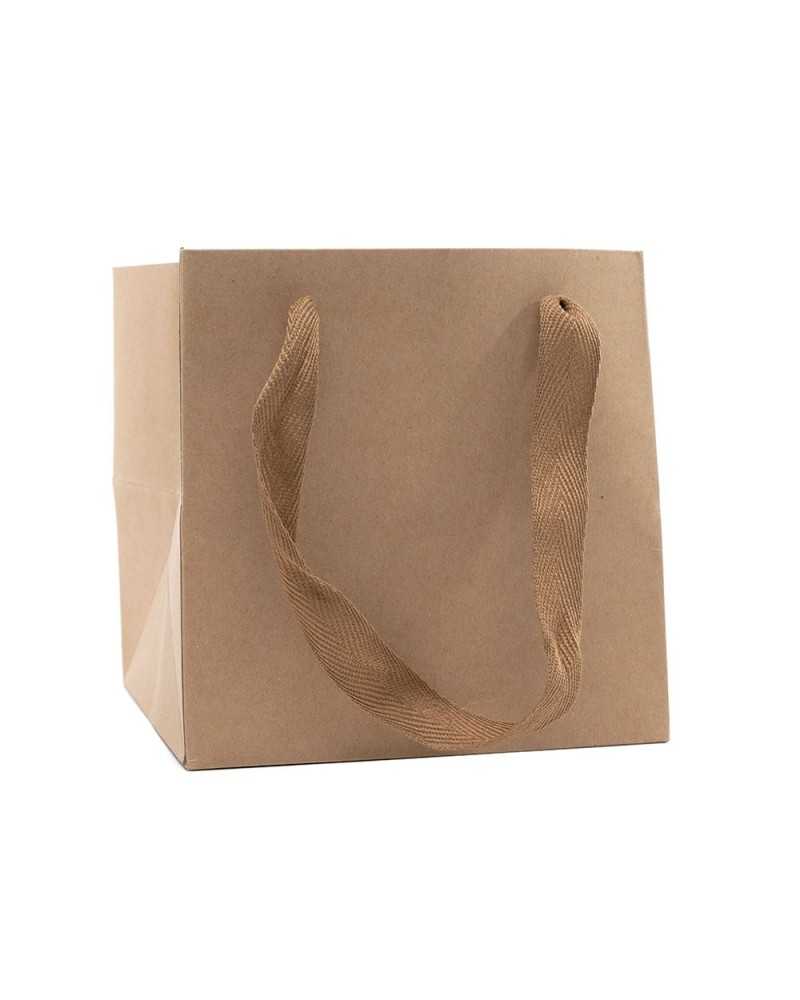 Shopper e Borse | Cf 12pz shopper kraft quadre cm 15x15 h15 avana | 8013170844642