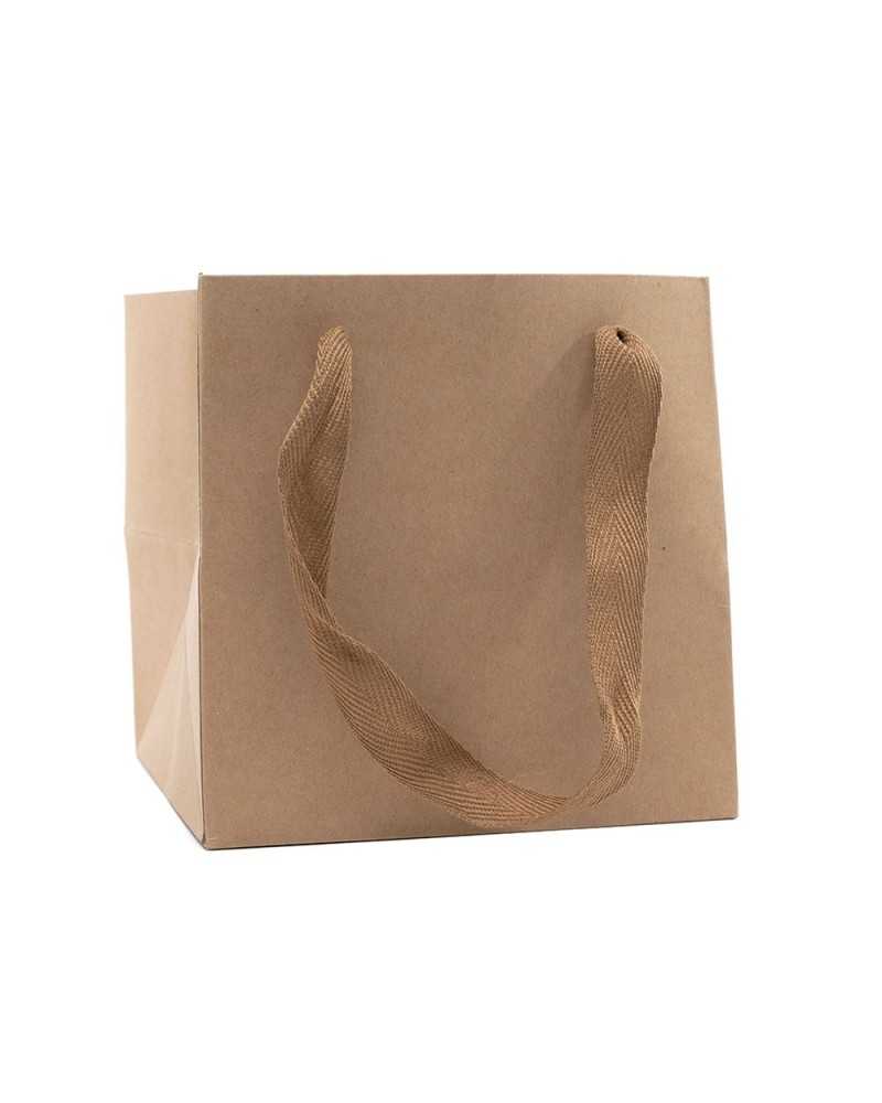 Shopper e Borse | Cf 12pz shopper kraft quadre cm 17x17 h17 avana | 8013170844673